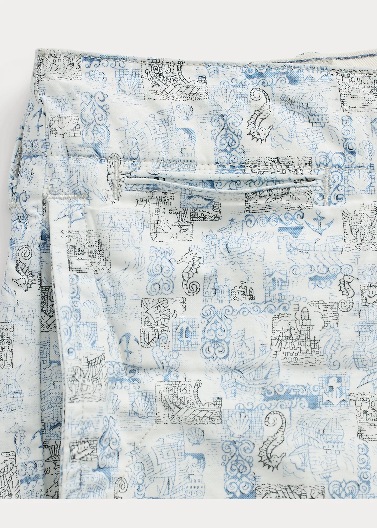 Nautical-Print Oxford Officer’s Short - 3