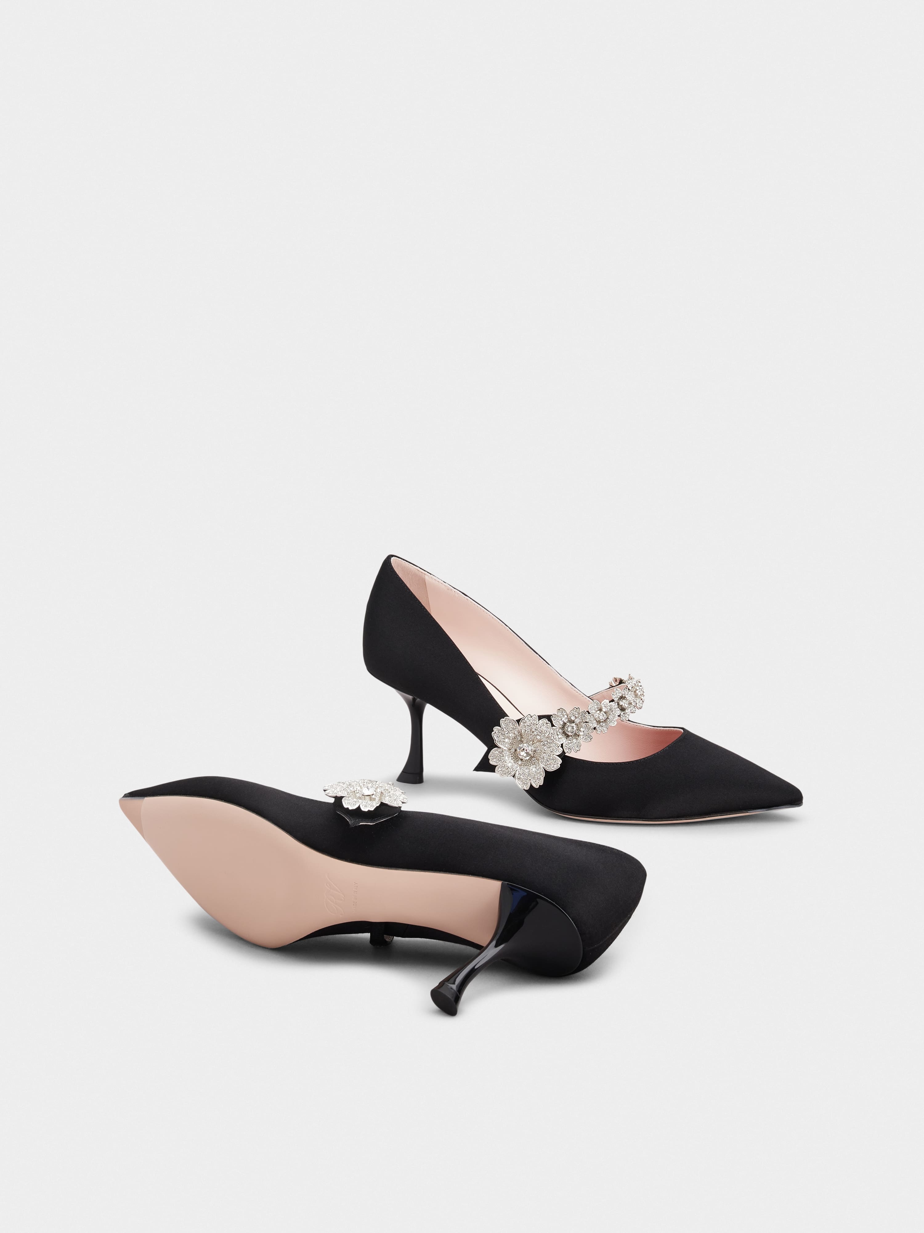 Bouquet Flower Babies Pumps in Satin - 6
