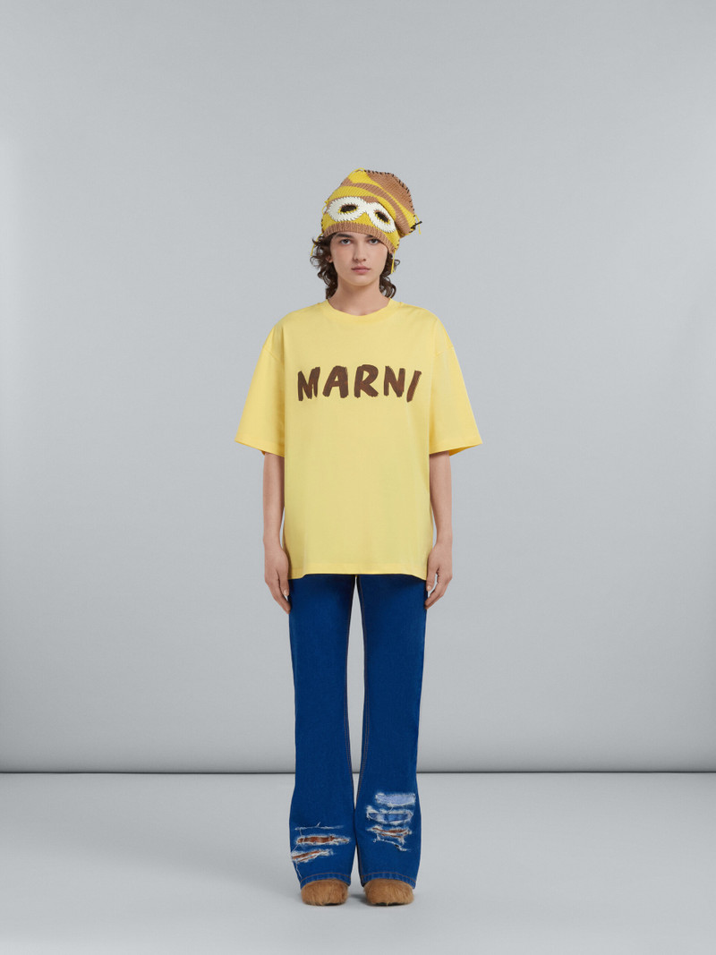 Marni REGULAR FLARED TROUSERS IN DENIM AND MOHAIR outlook