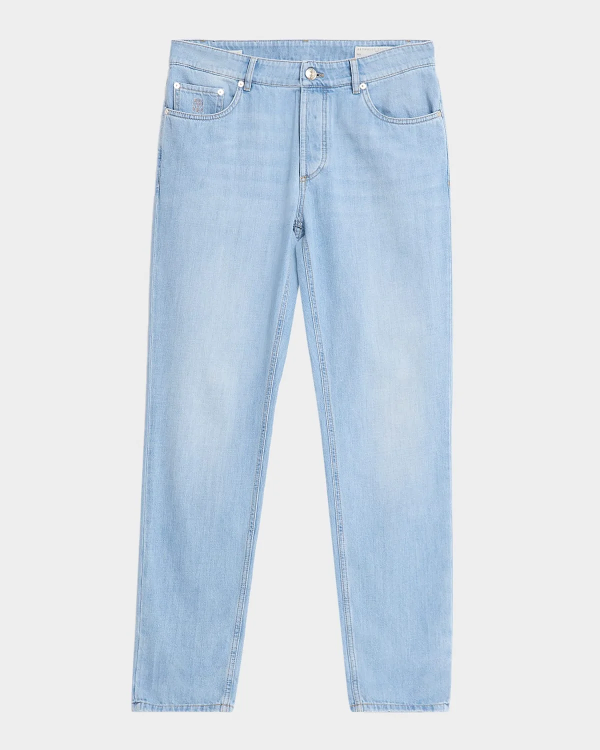 Men's Light-Wash Denim Tapered-Leg Jeans - 1