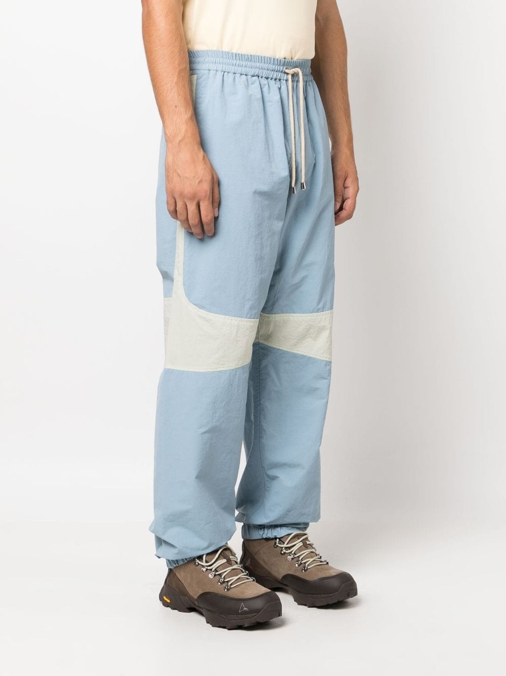 contrasting-panel drawstring track pant - 3