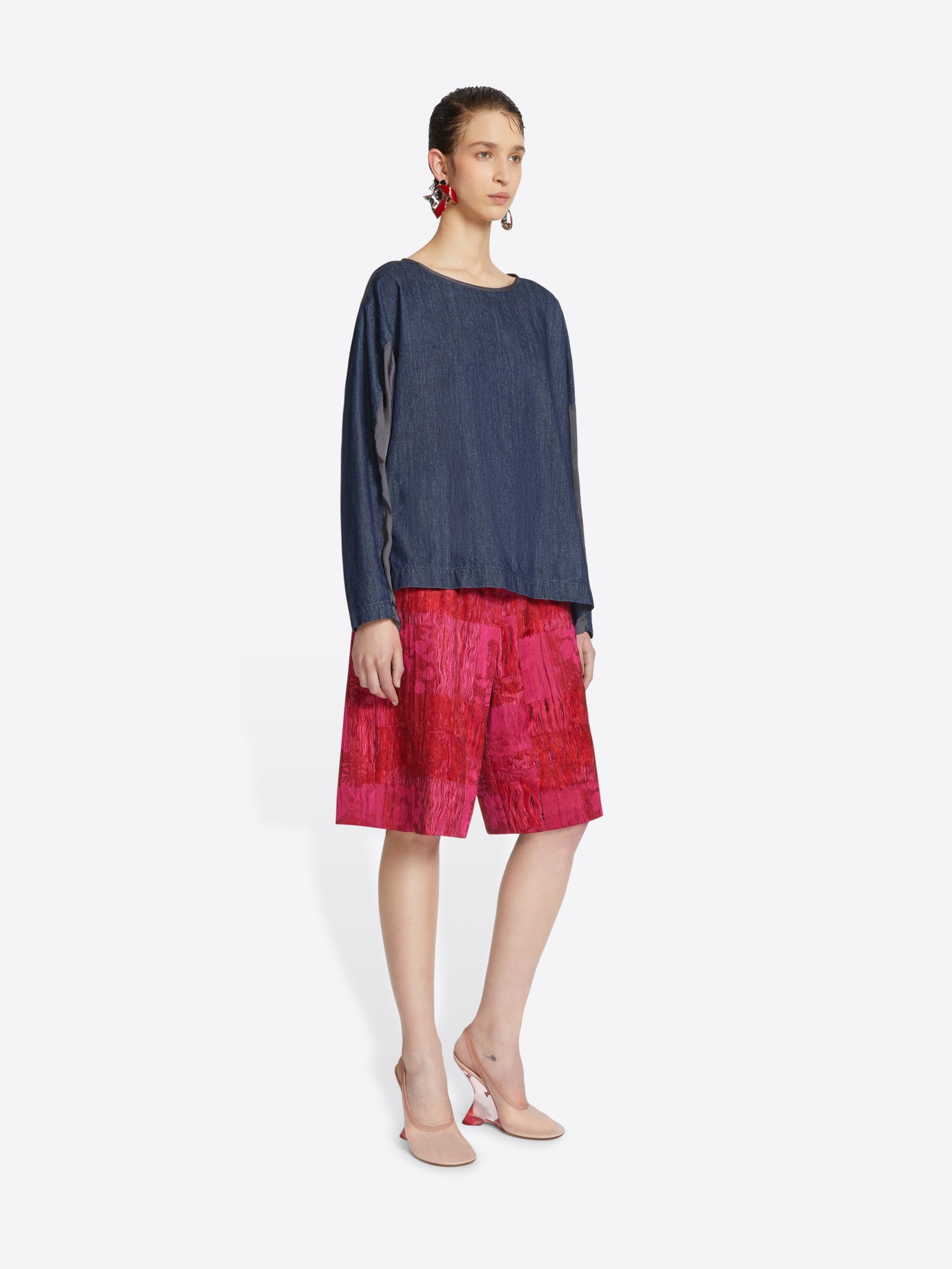 DENIM CONTRAST TOP - 3