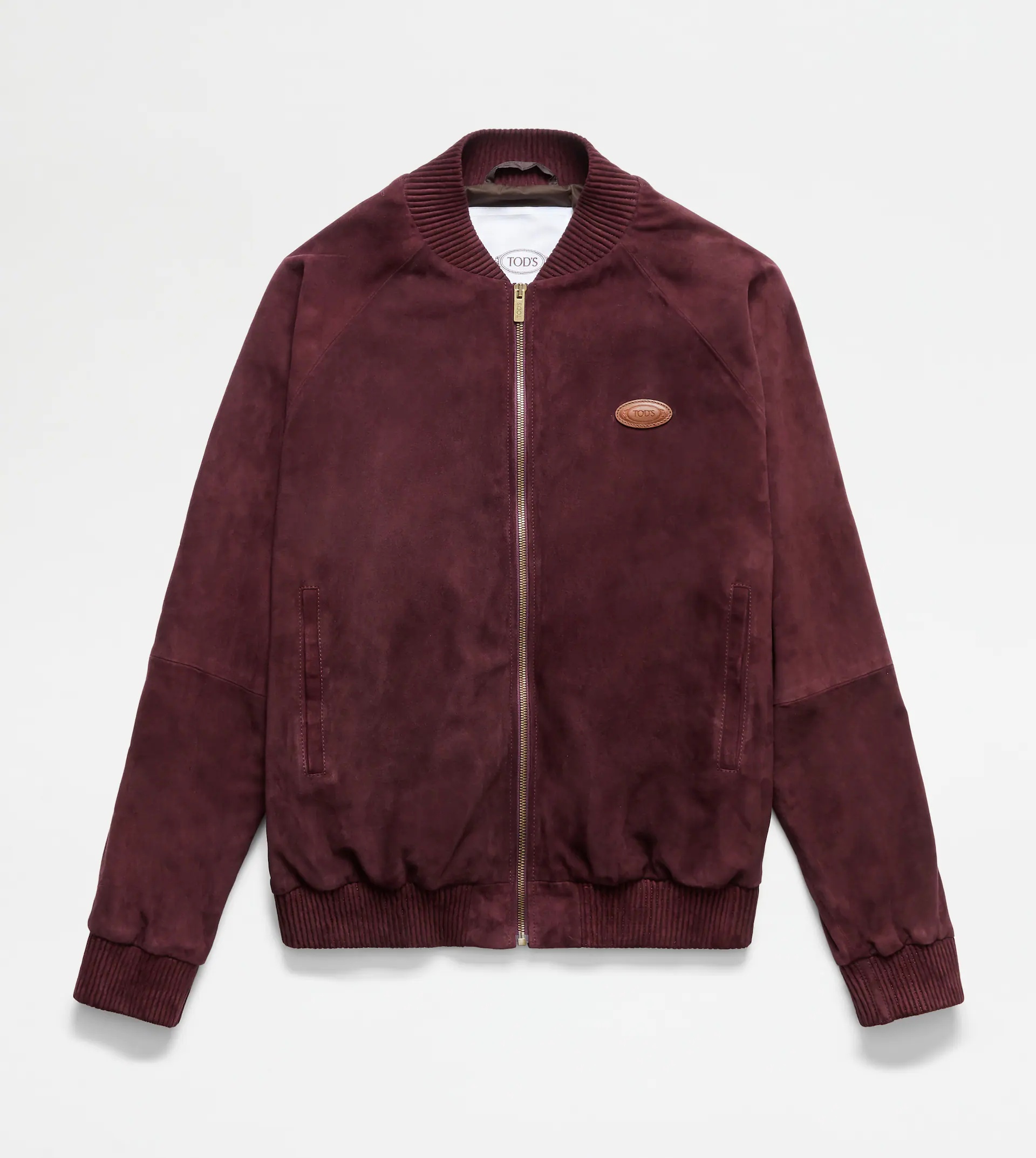 TRACKSUIT JACKET IN SUEDE - BURGUNDY - 1