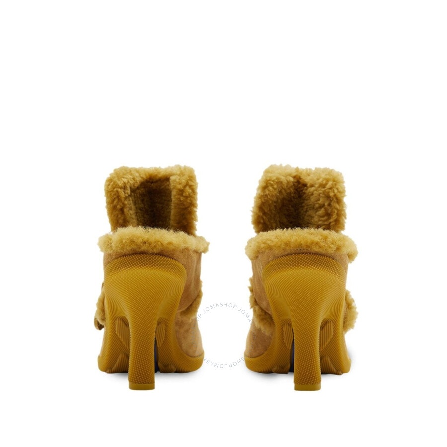 Burberry Suede and Shearling Square-Toe Highland Mules - 3