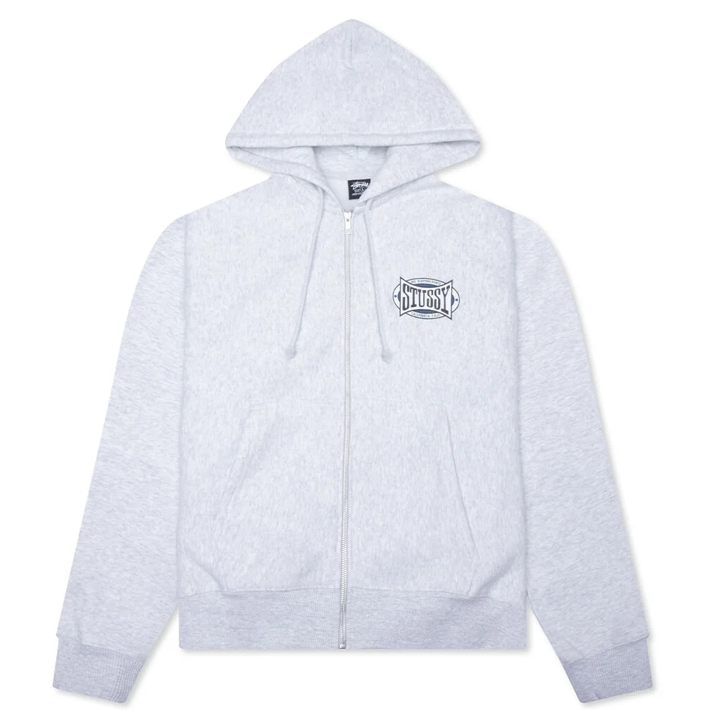 CHAMPION OVAL ZIP HOODIE - ASH HEATHER - 1