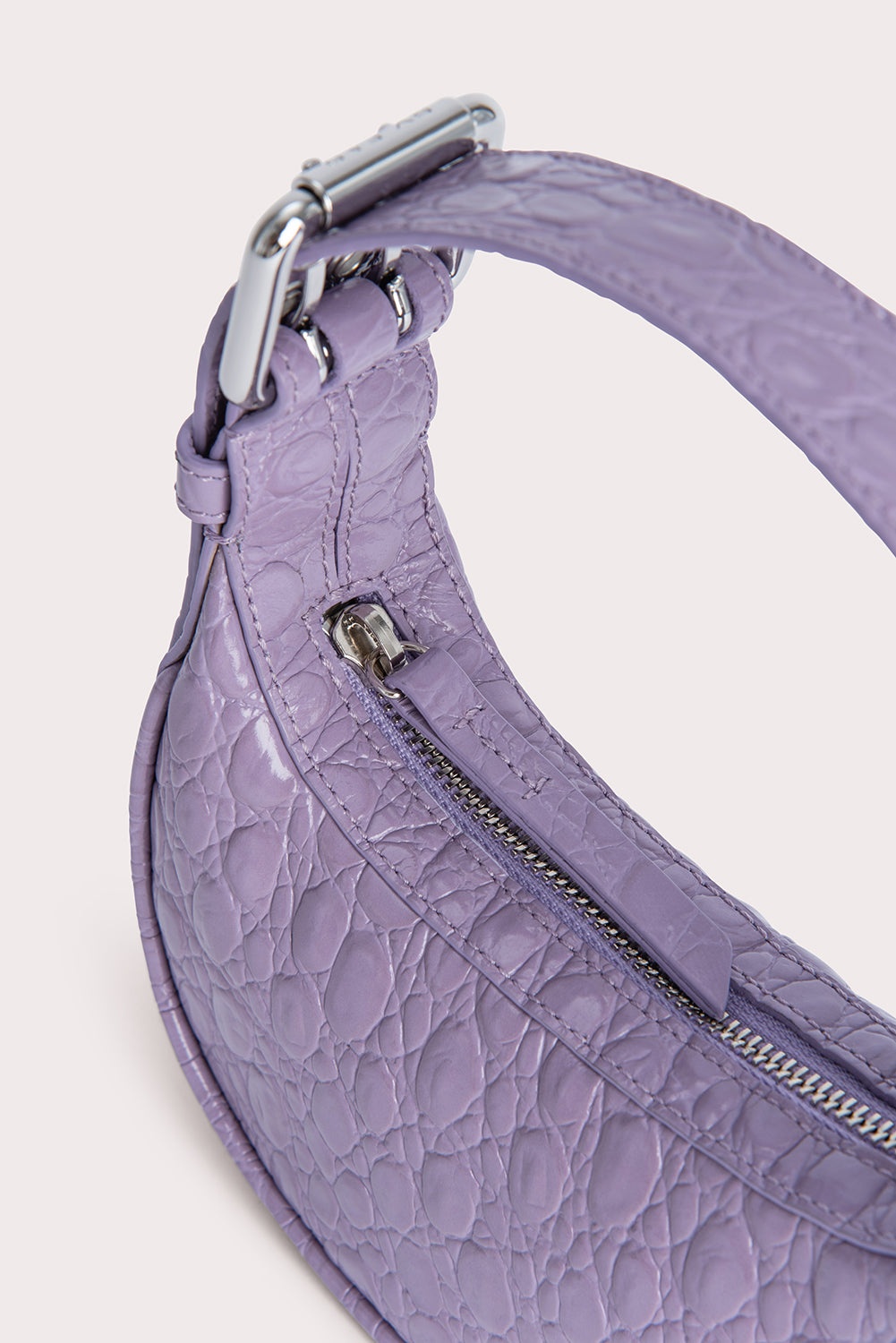 ☆関税込☆BY FAR★MINI CIRCULAR CROCO EMBOSSED HANDLE TOTE★ BY FAR - MINI SOHO CEMENT CIRCULAR CROCO EMBOSSED LEATHER