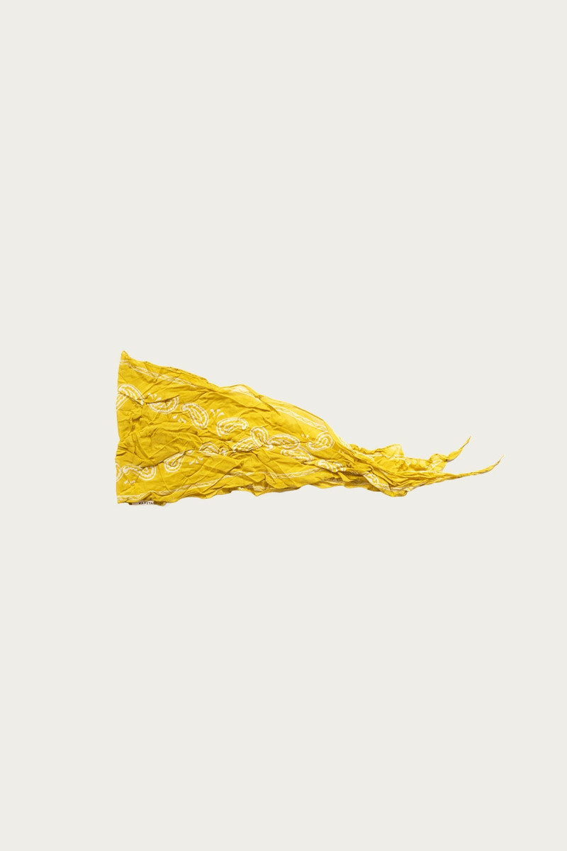 WASHER Crinkle Silk Neckerchief (PECOS Paisley) - Yellow 1