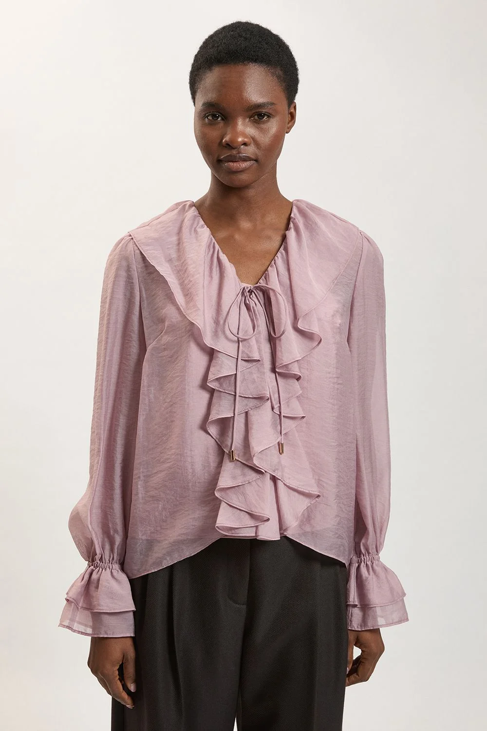 Tencel Frill Front Blouse - 1