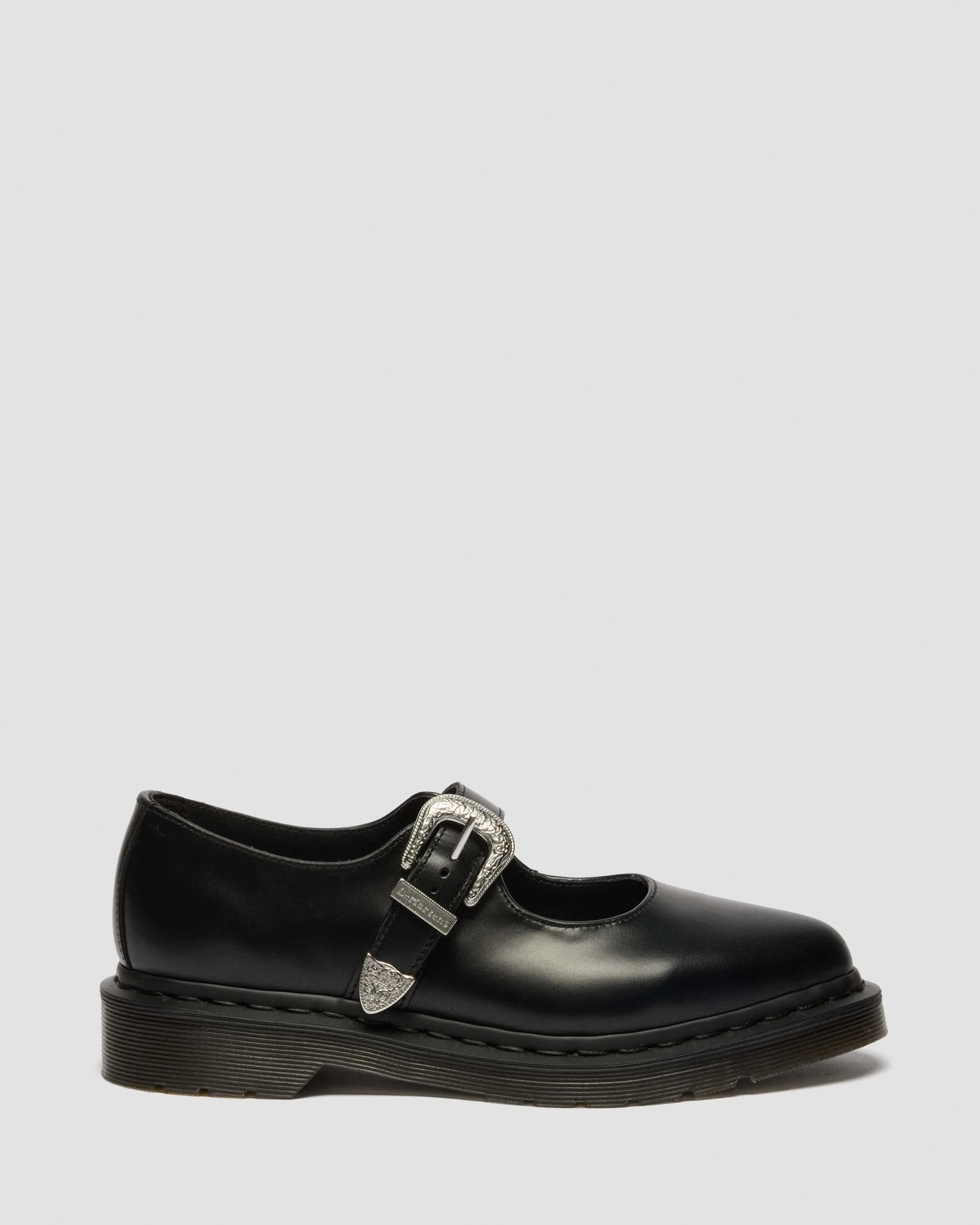 Elphie Buckle Atlas Mary Jane Leather Shoes - 1