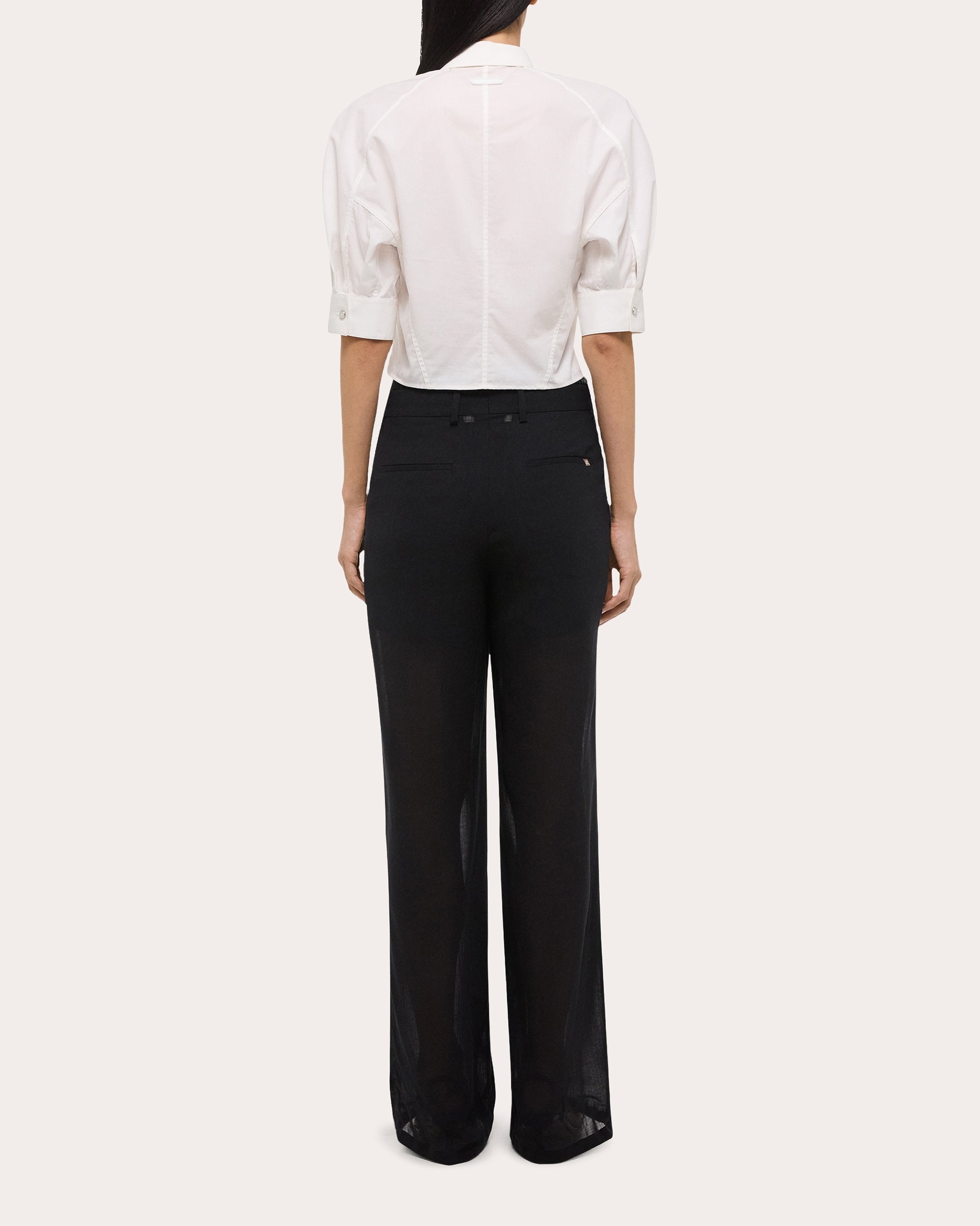 Cotton Poplin Articulated Puff-Sleeve Shirt - 2
