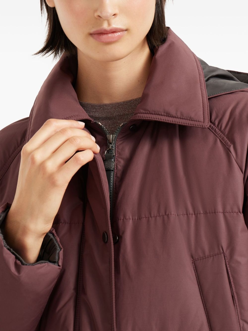 hooded quilted coat - 5