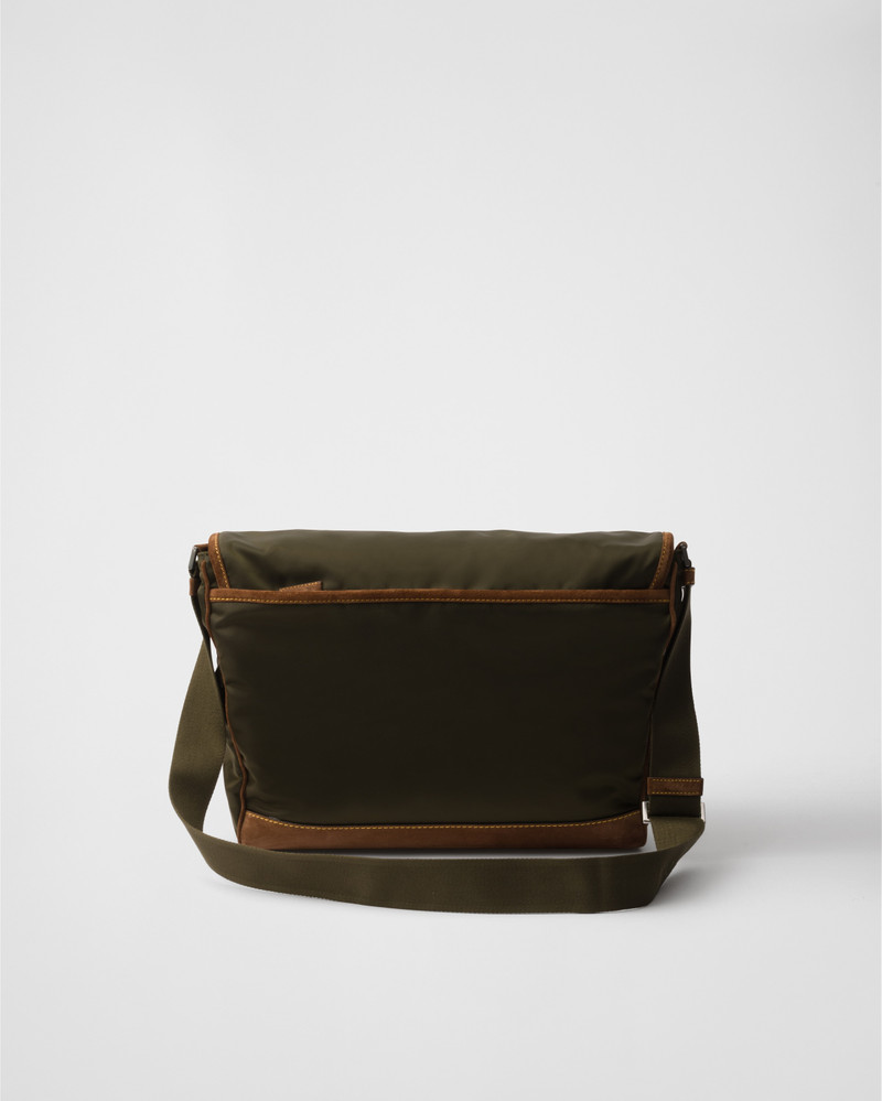 Large Re-Nylon and suede shoulder bag 4