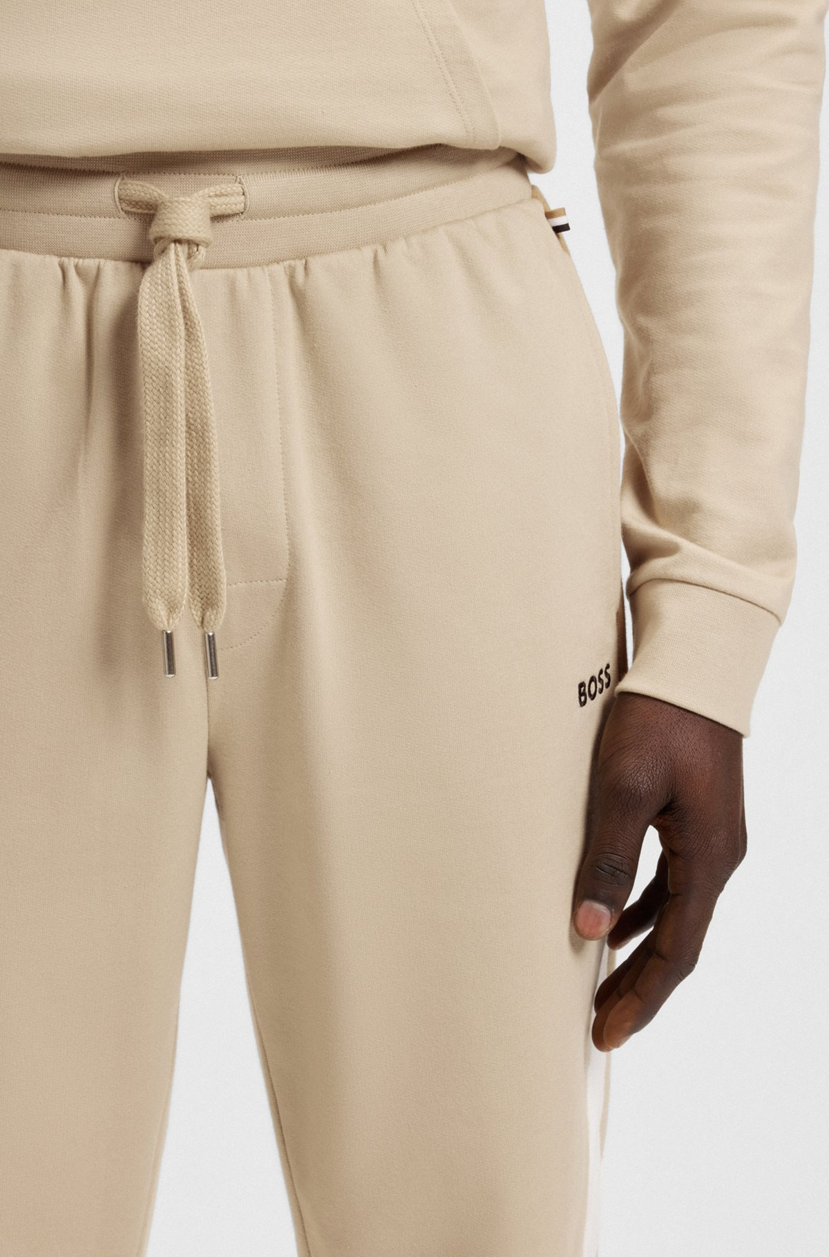 COTTON-TERRY TRACKSUIT BOTTOMS WITH CONTRAST SIDE PANELS - 5