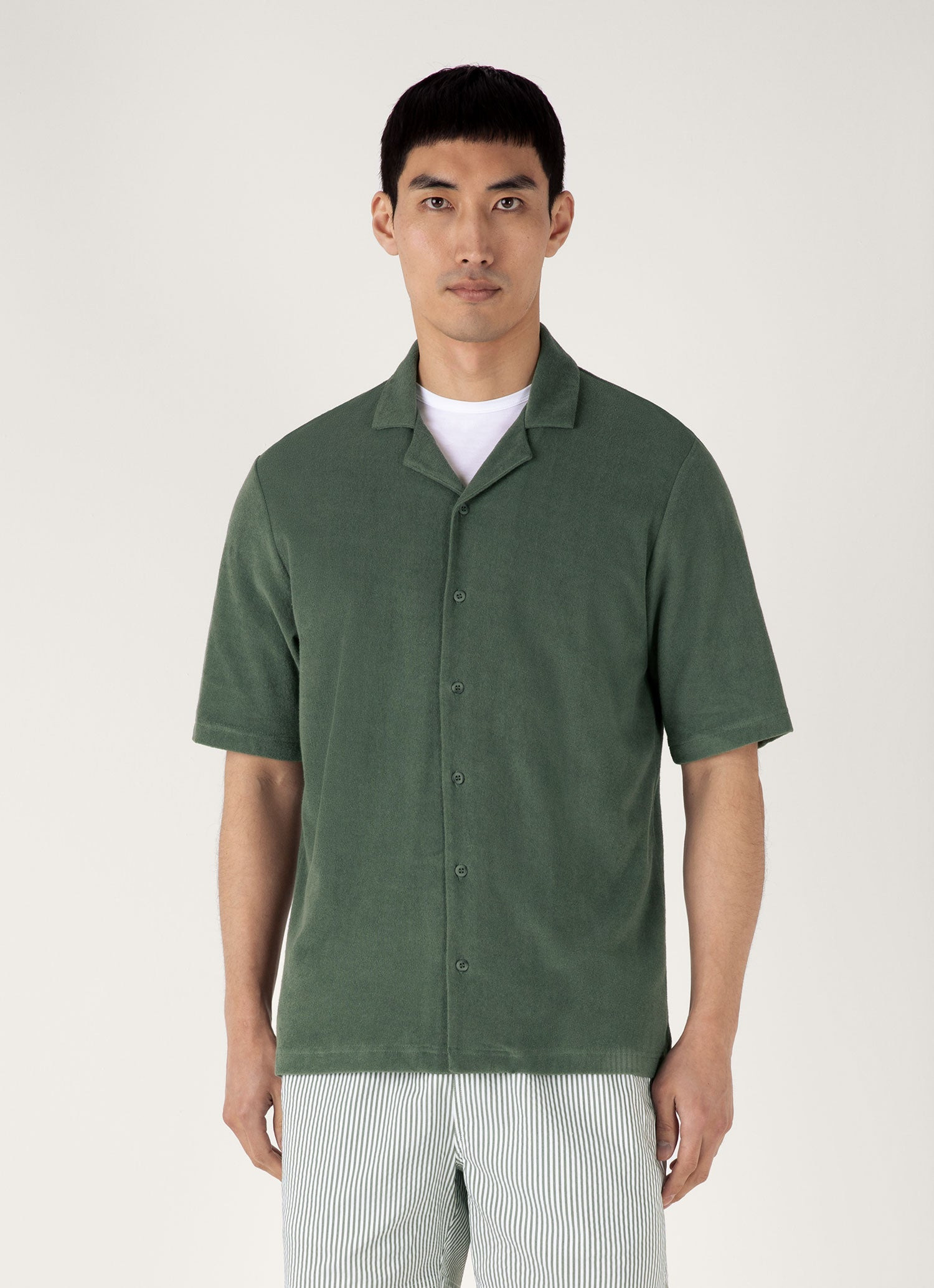 Towelling Camp Collar Shirt - 2