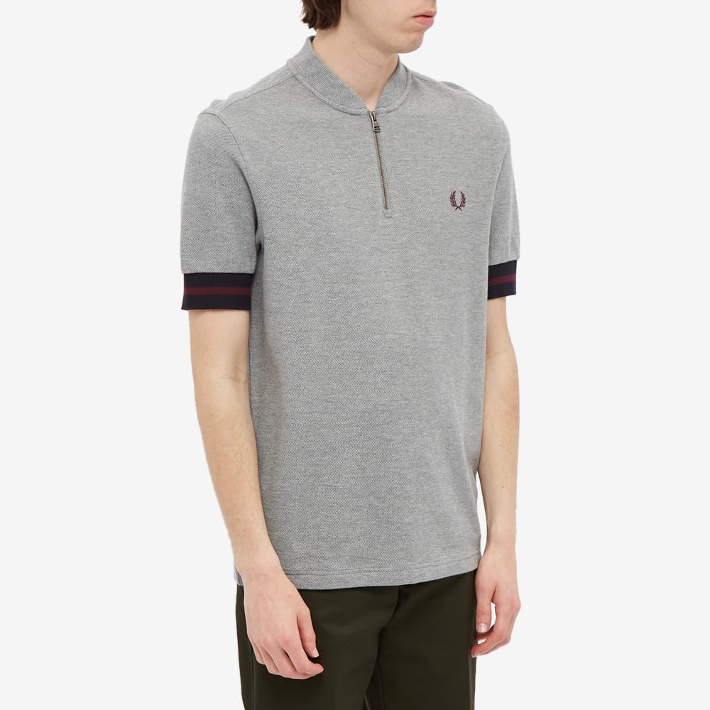 Fred Perry Tipped Cuff Zip Neck Polo - 4