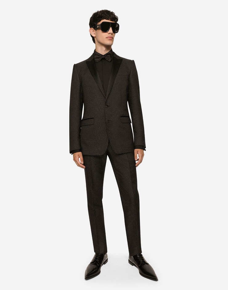 Lamé silk jacquard martini-fit tuxedo suit - 8
