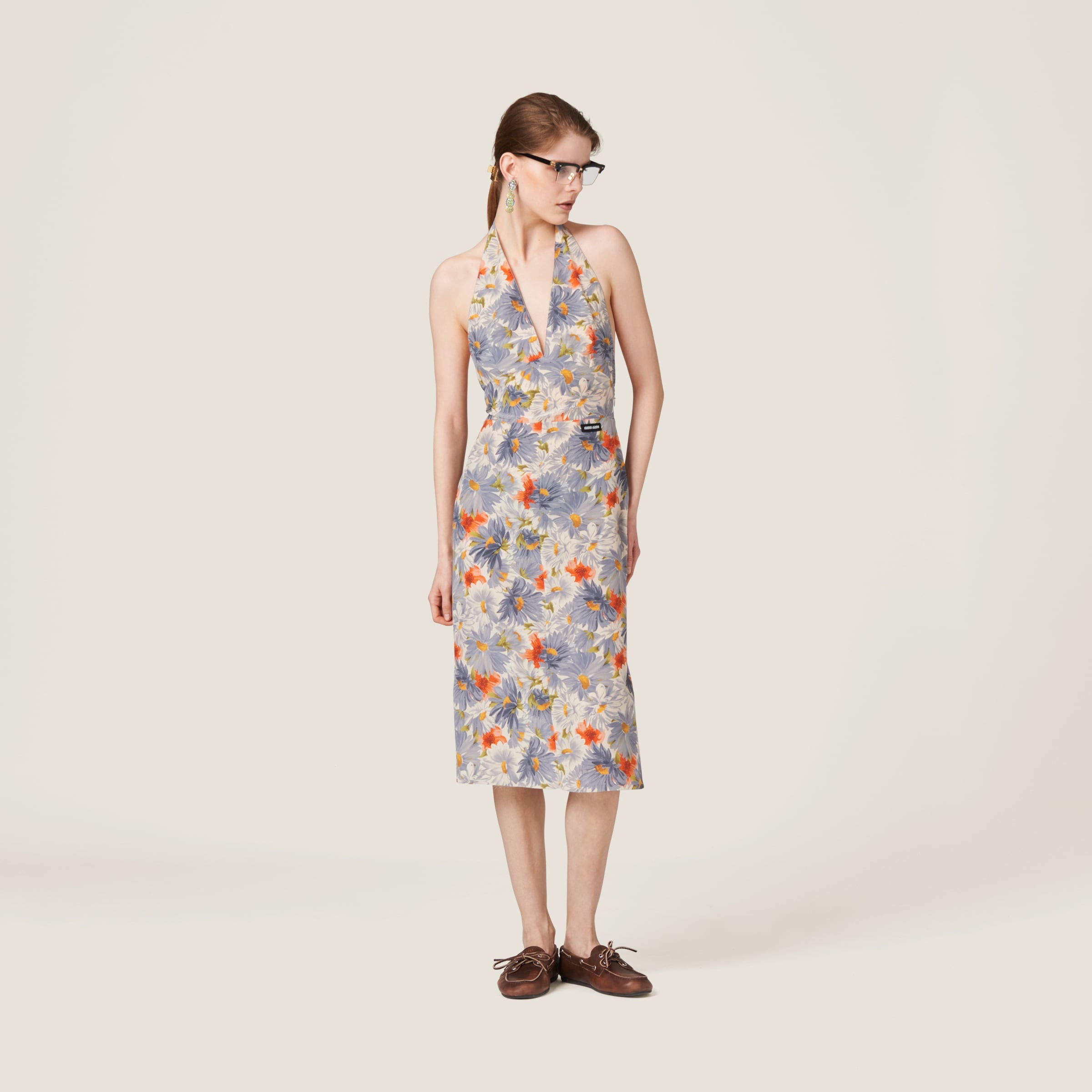 Floral print pleated marocain dress - 2