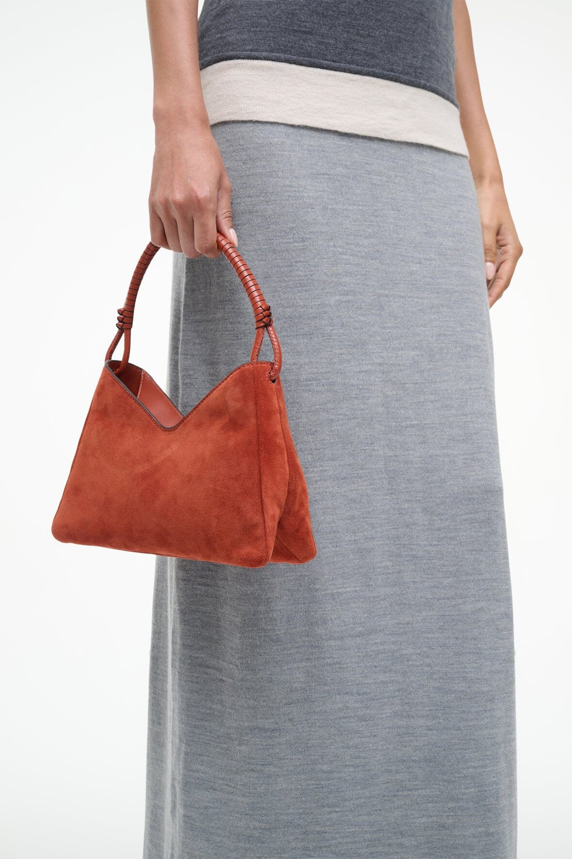 STAUD VALERIE SHOULDER BAG AUBURN SUEDE - 4