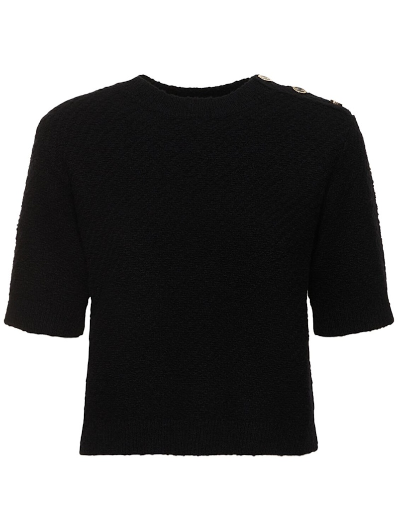 Wool bouclé crewneck top - 1