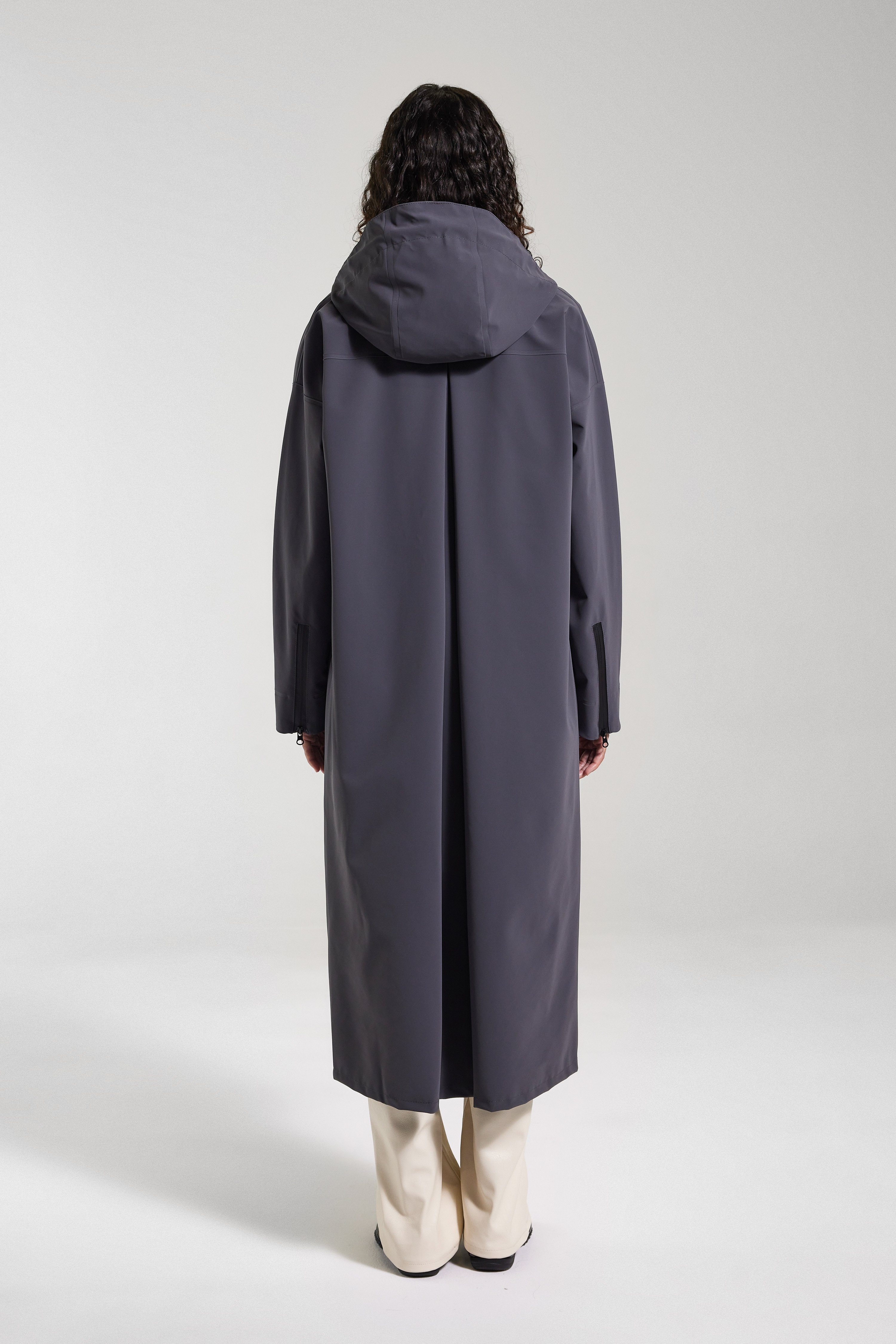 Sandviken Long Zip Matte Raincoat Metal - 4