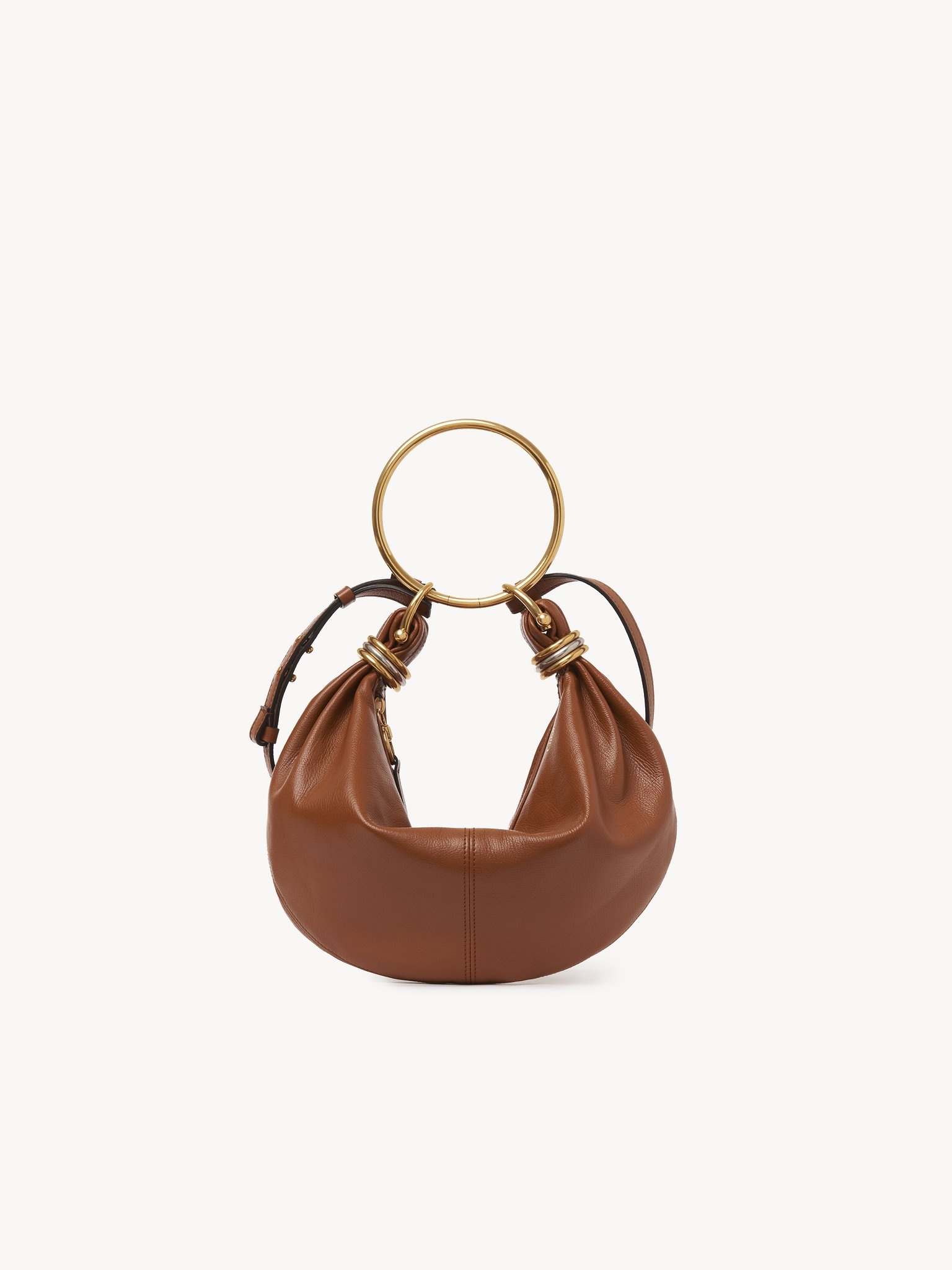 SMALL BRACELET HOBO BAG IN GRAINED LEATHER - 1