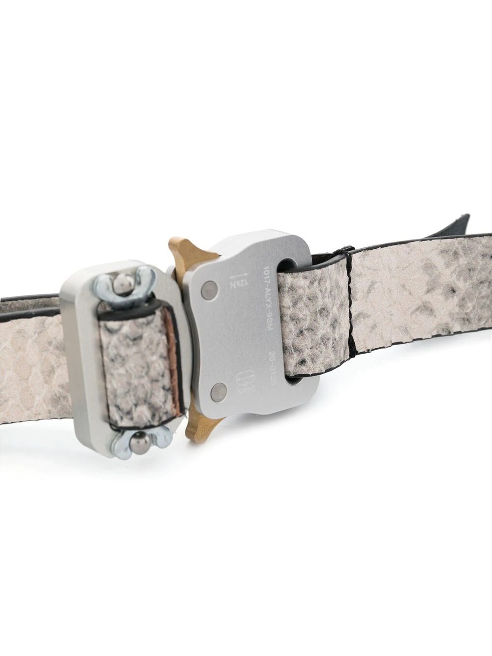 snakeskin-effect industrial-buckle belt - 2