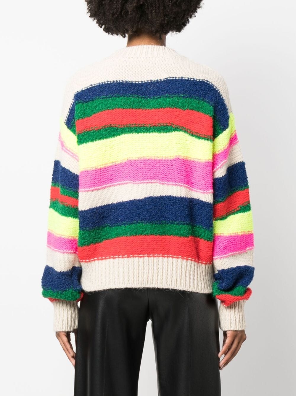 horizontal-stripe chunky-knit jumper - 4