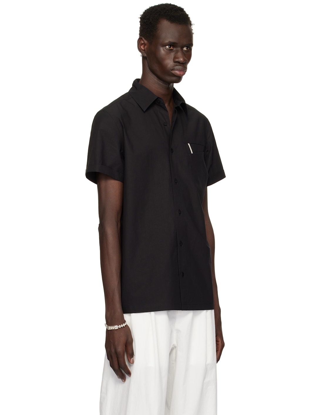 Black Pin Short Sleeve Shirt - 2