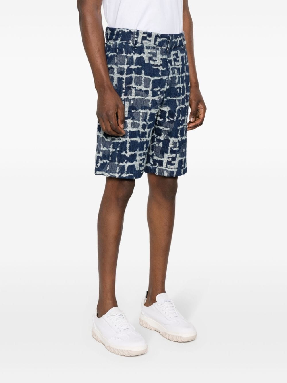 FF-distressed denim shorts - 3