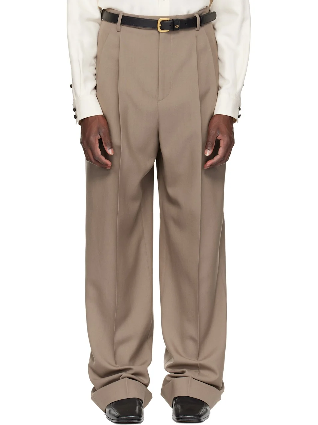 Taupe Wool Trousers - 1