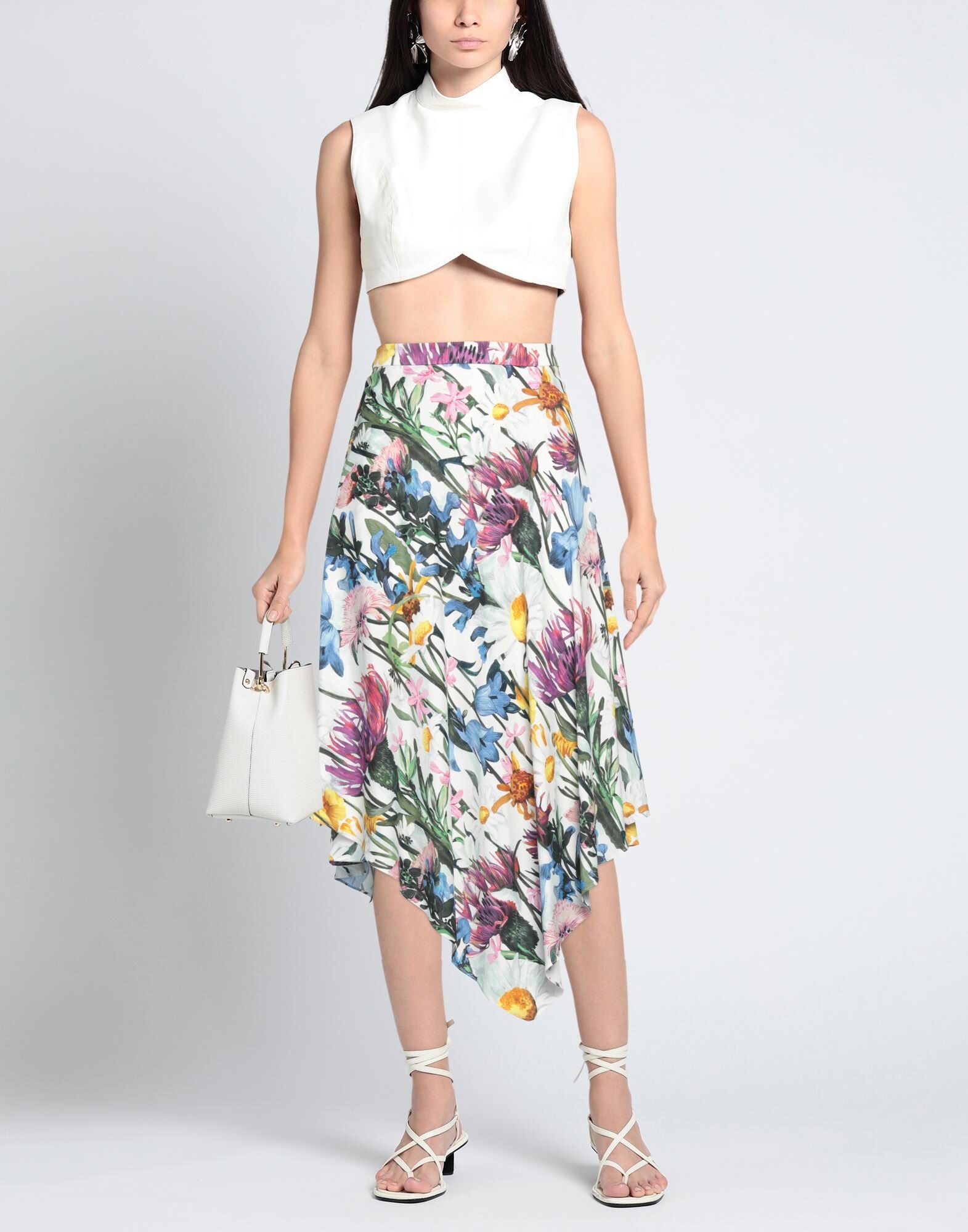 White Women's Midi Skirt - 2