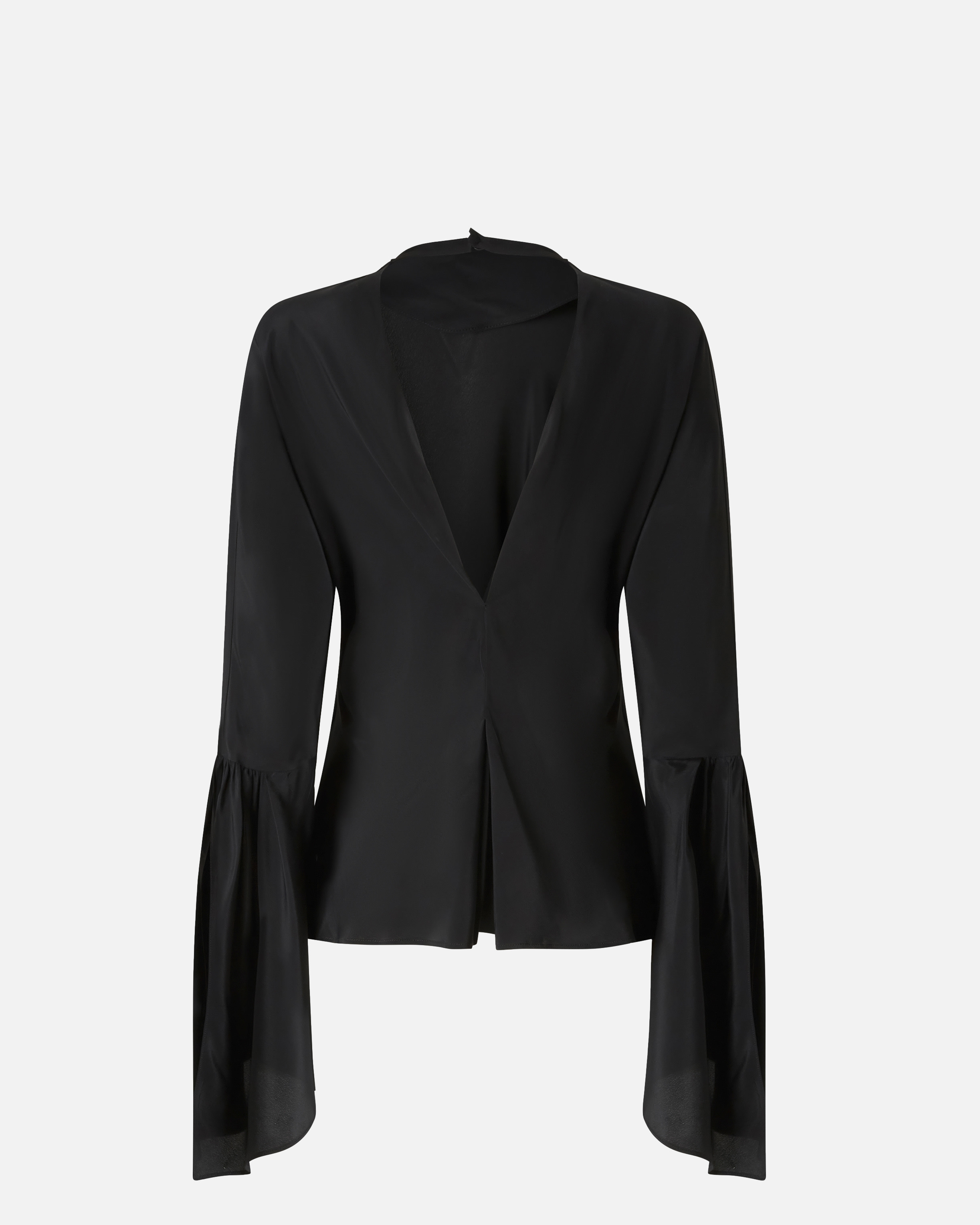 CREPE DE CHINE BLOUSE WITH REAR NECKLINE - 6