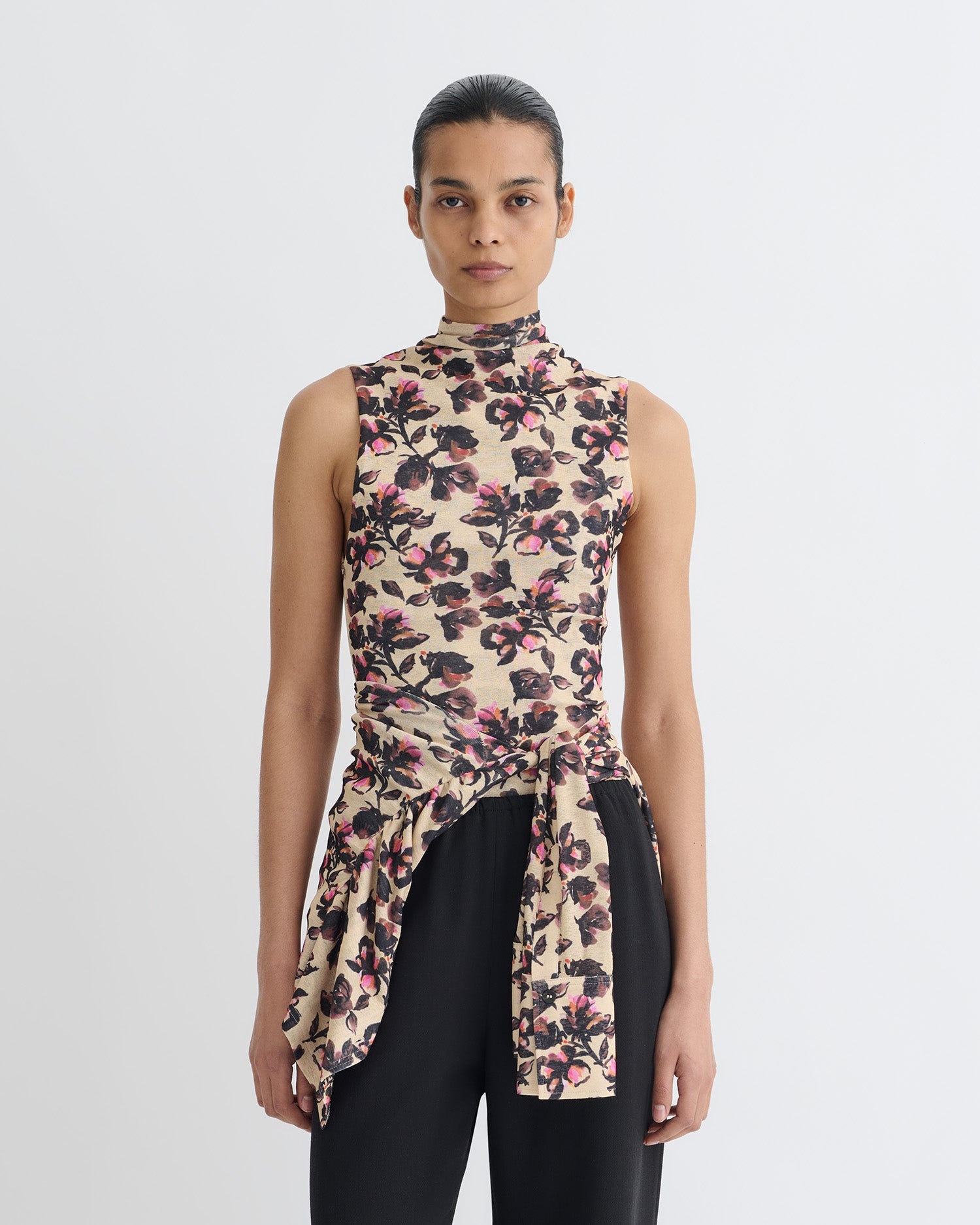 Printed Mesh Jersey Top - 2