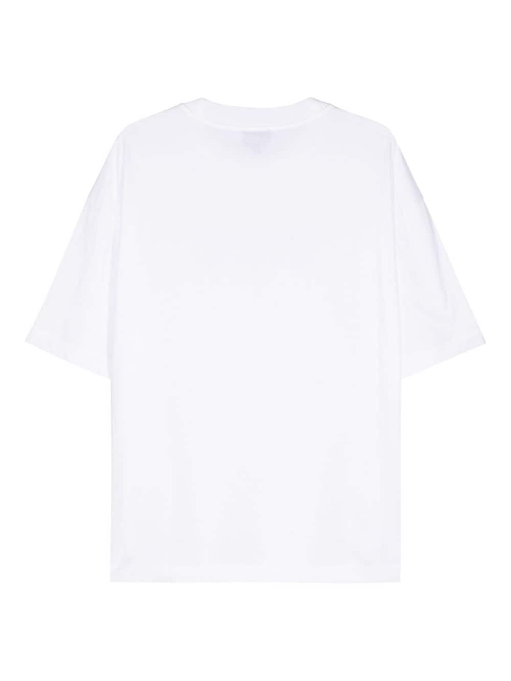 flocked-logo cotton T-shirt - 2