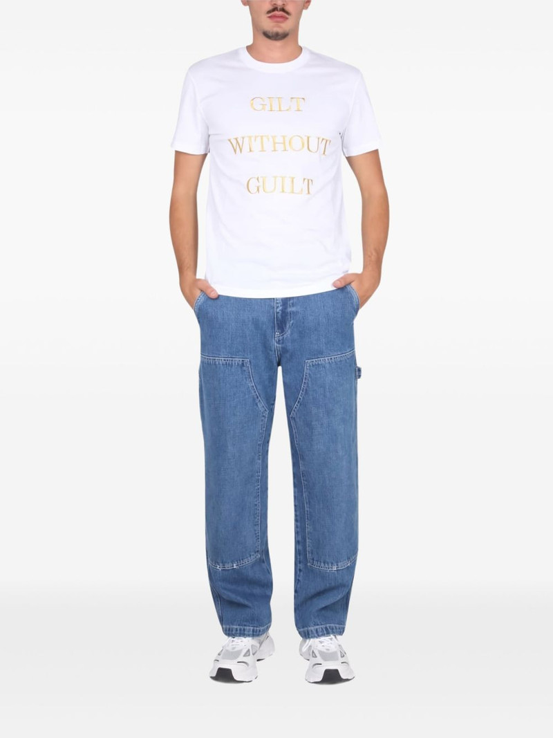Moschino lettering-embroidered T-shirt outlook