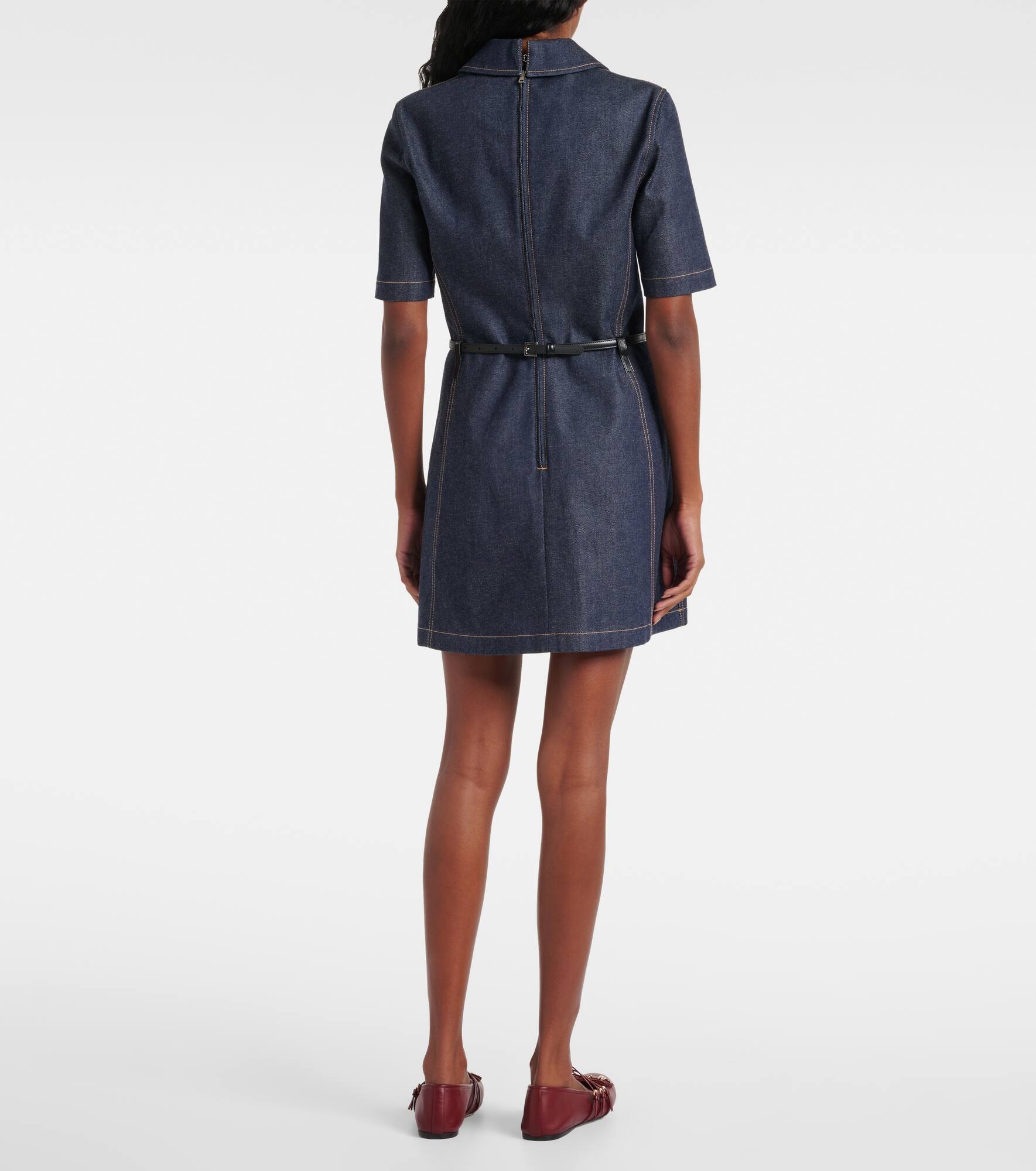Horsebit belted denim minidress - 3