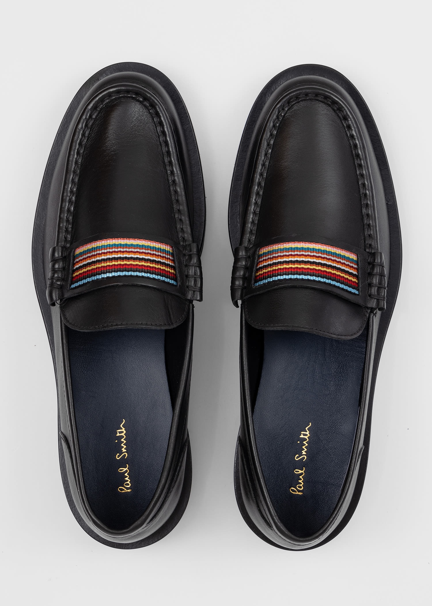 Leather 'Signature Stripe' 'Bancroft' Loafers - 5