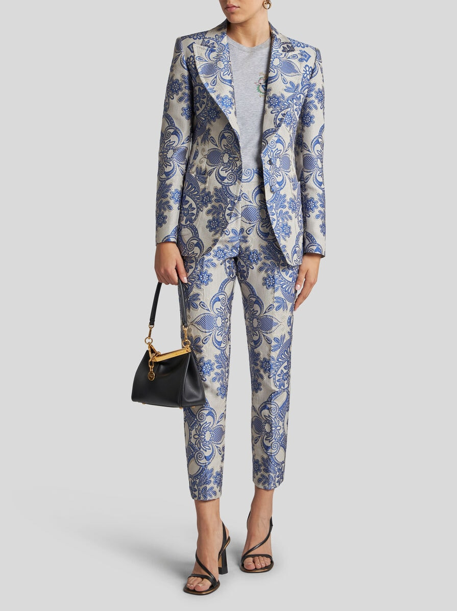 JACQUARD LACE CIGARETTE TROUSERS - 4