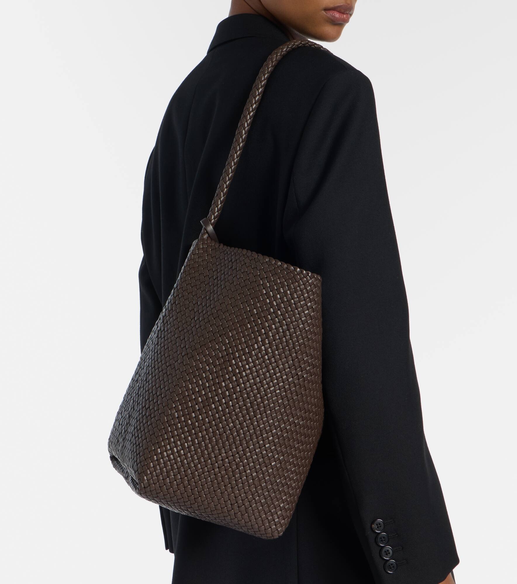 N/S Park Medium woven leather shopper - 2