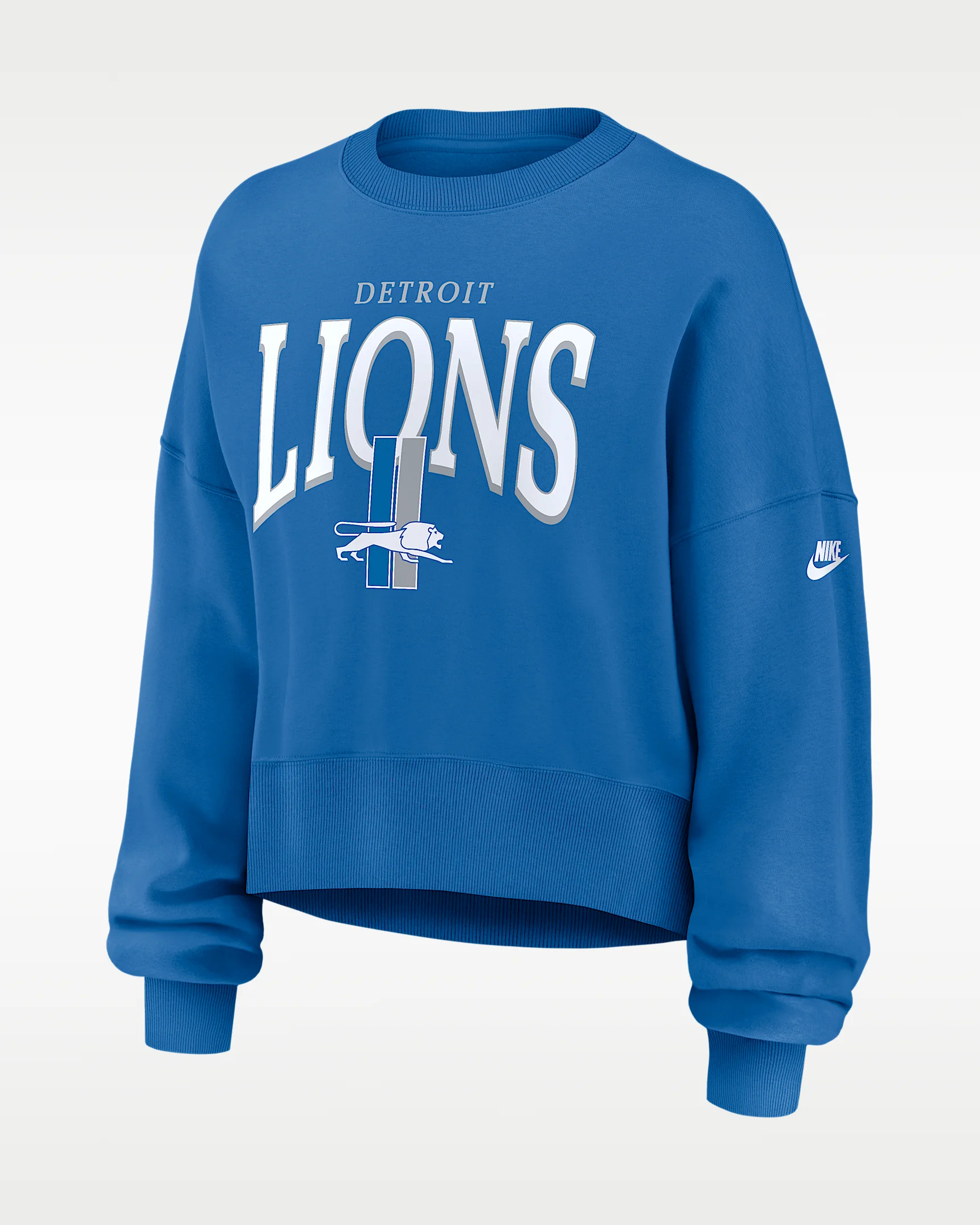 Detroit Lions Rewind Phoenix Women's Nike NFL Oversized Pullover Crew - 1