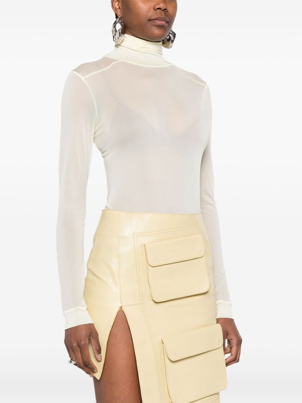 four-stitch sheer bodysuit - 3
