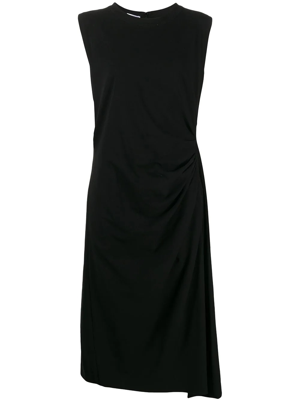 asymmetric pleated midi dress - 1