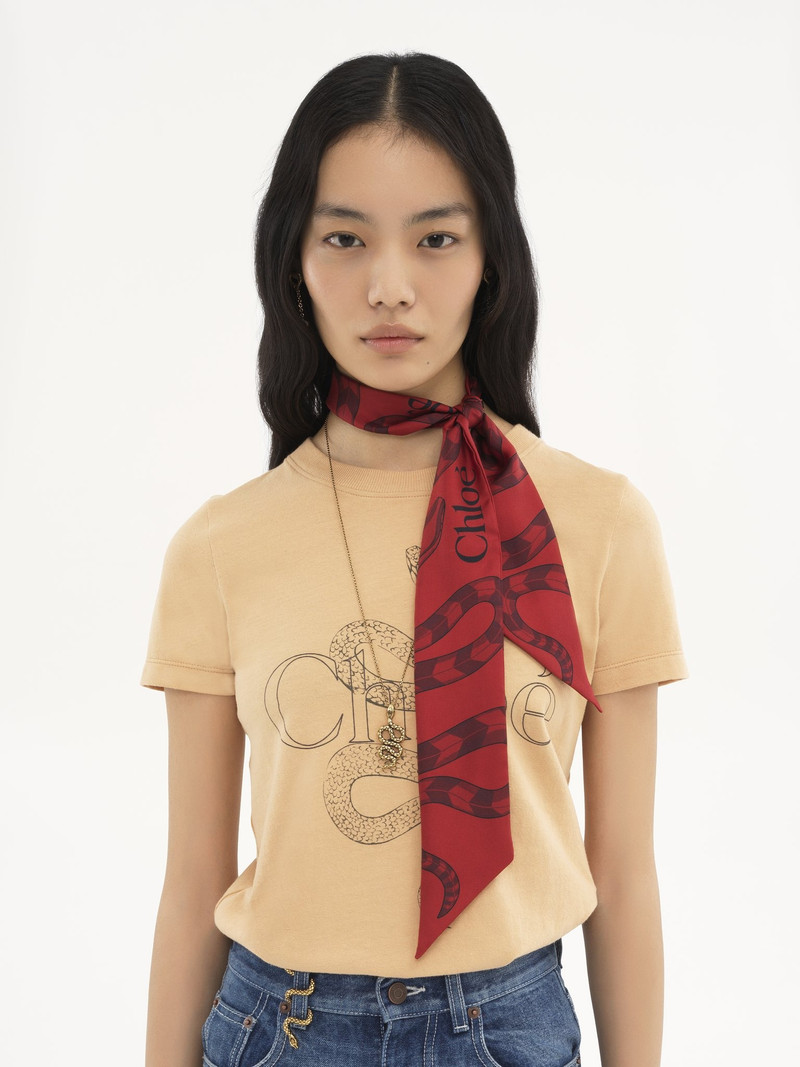 Chloé THE CHLOÉ SNAKE BANDEAU SCARF IN SILK outlook