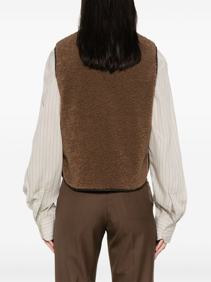 V-neck faux-shearling vest 4