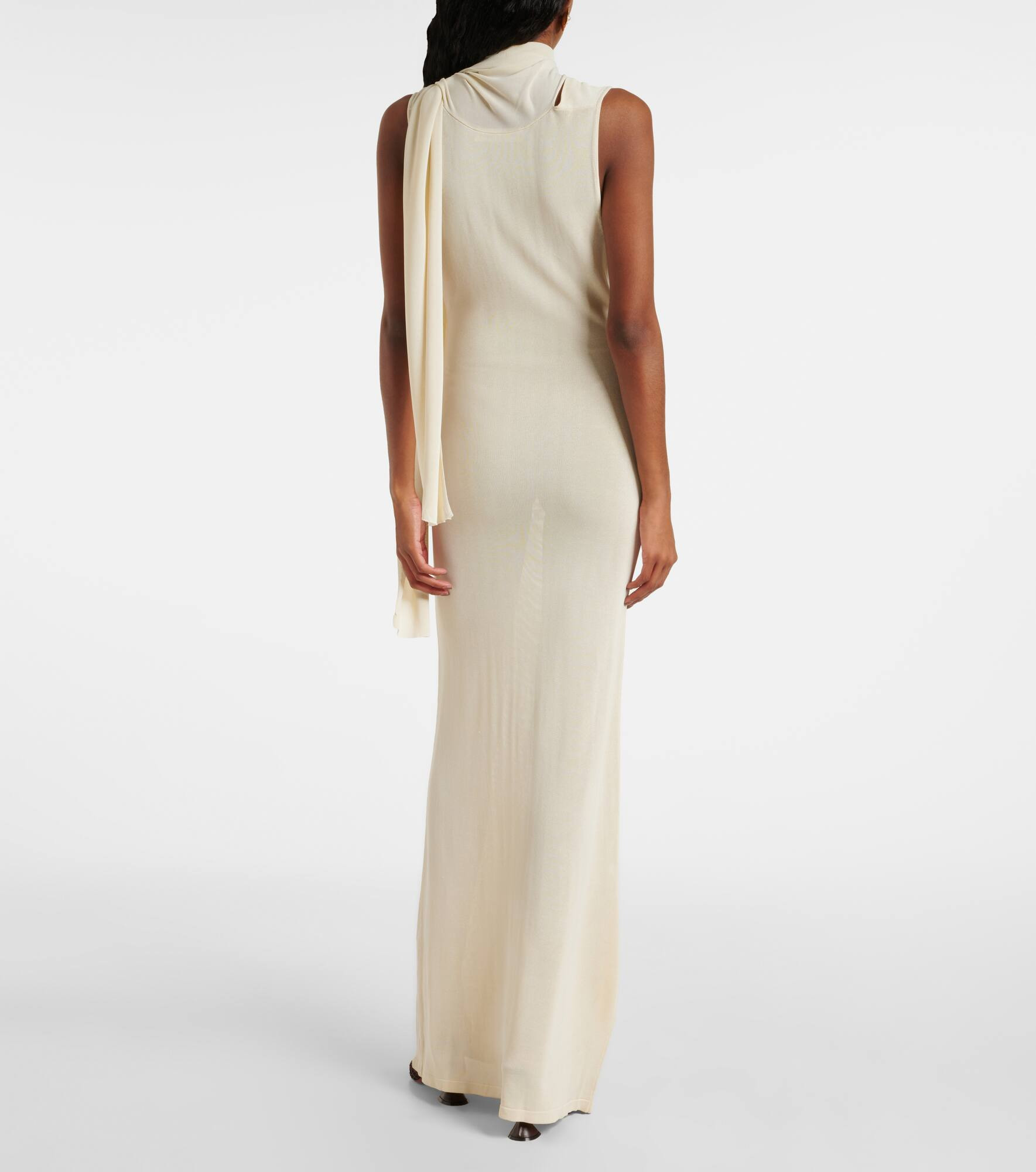 Scarf-detail draped maxi dress - 3