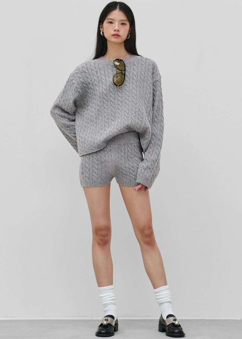 Brisbane Cropped Boxy Sweater - Grey 7