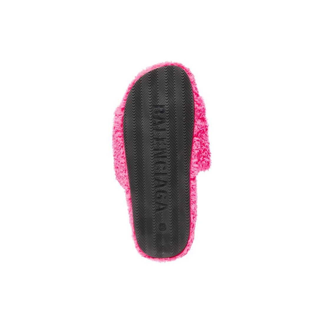Women's Furry Slide Sandal in Bright Pink - 7