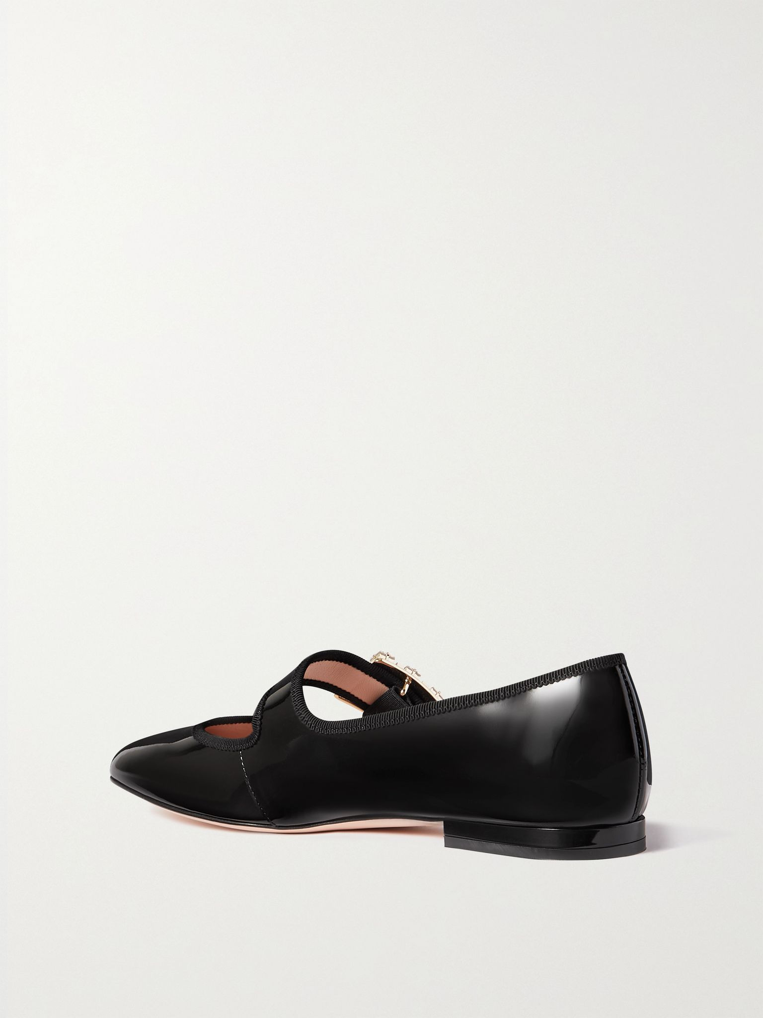 Très Vivier Strass Babies crystal-embellished patent-leather ballet flats Black - 3