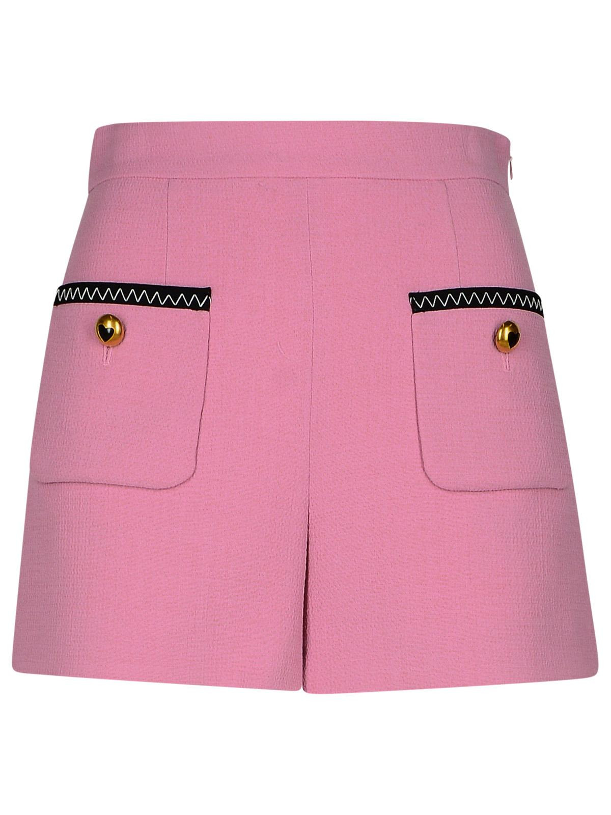 Moschino Pink Virgin Wool Blend Shorts Women - 1