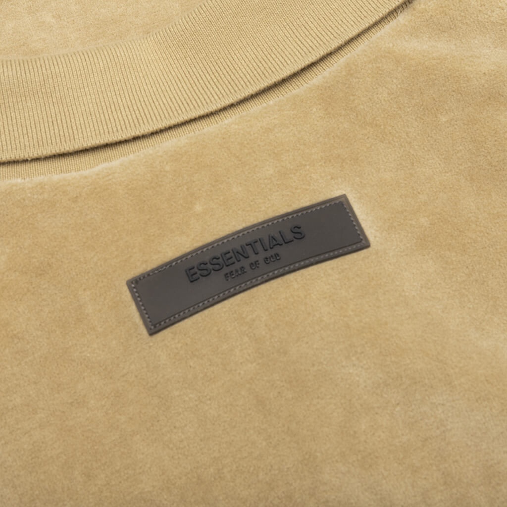 ESSENTIALS WOMEN'S VELOUR SLEEVELESS POLO - OAK - 4
